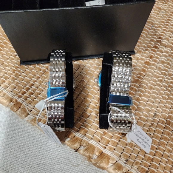 JONES NEW YORK HIS & HERS WATCH SET STAINLESS STEEL, Blue Face - Picture 4 of 6